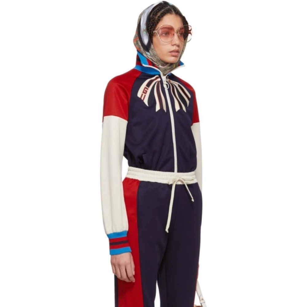 Gucci Blue Guccify Yourself Bow Logo Track Set size small.